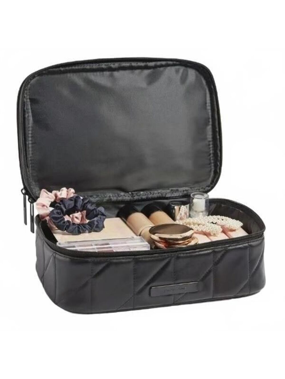 Tartan + Twine Black Line Art Train Case with Mirror